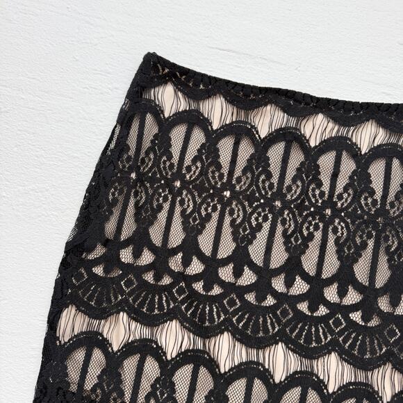 Sweet Journey Black Lace Straight Skirt Knee Length, Size Small - Picture 2 of 6